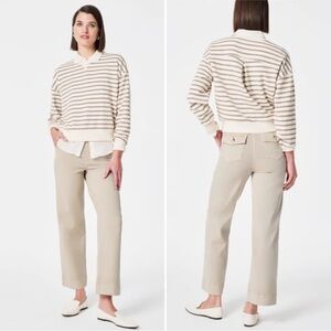 SPANX Beige Stretch Twill Cropped Pant